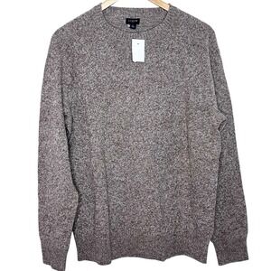 J Crew Supersoft Lambswool Blend Crewneck Sweater Tan Mens Size L Fisherman